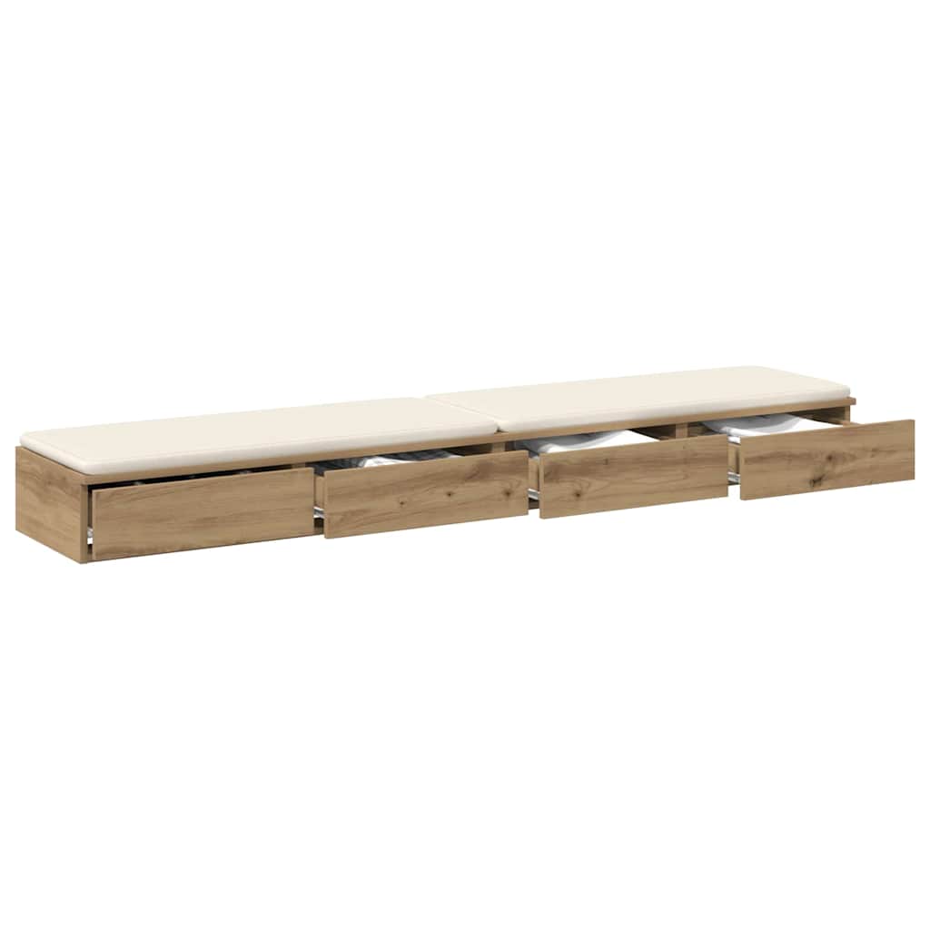 Vidaxl bedlades artisan eiken 200 x 36,5 x 16,5 cm bewerkt hout