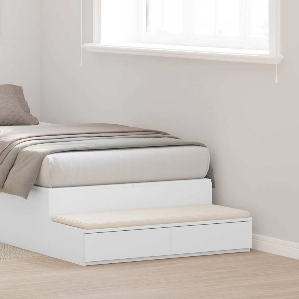 Vidaxl bedlades wit 80 x 36,5 x 16,5 cm bewerkt hout