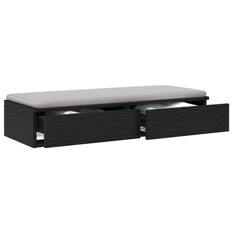 Vidaxl bedlades zwart eiken 80 x 36,5 x 16,5 cm bewerkt hout