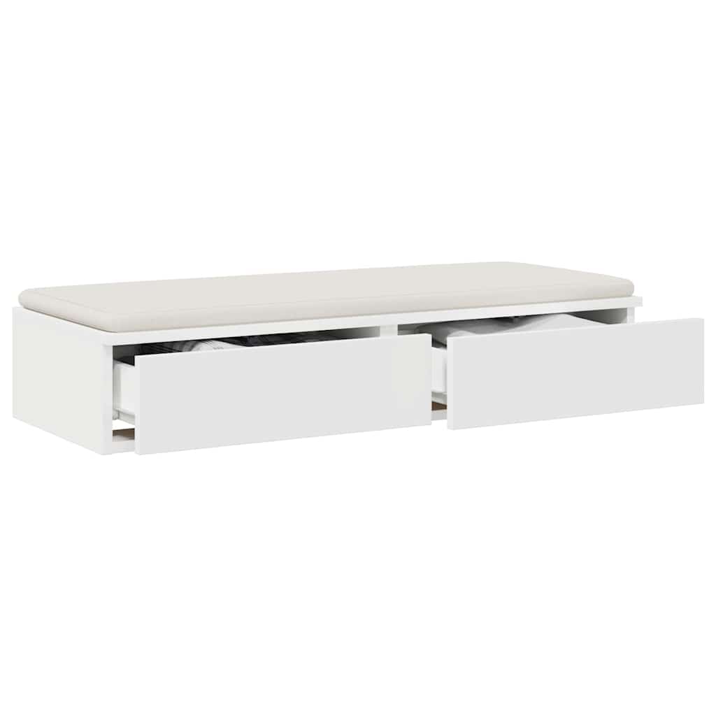Vidaxl bedlades wit 90 x 36,5 x 16,5 cm bewerkt hout