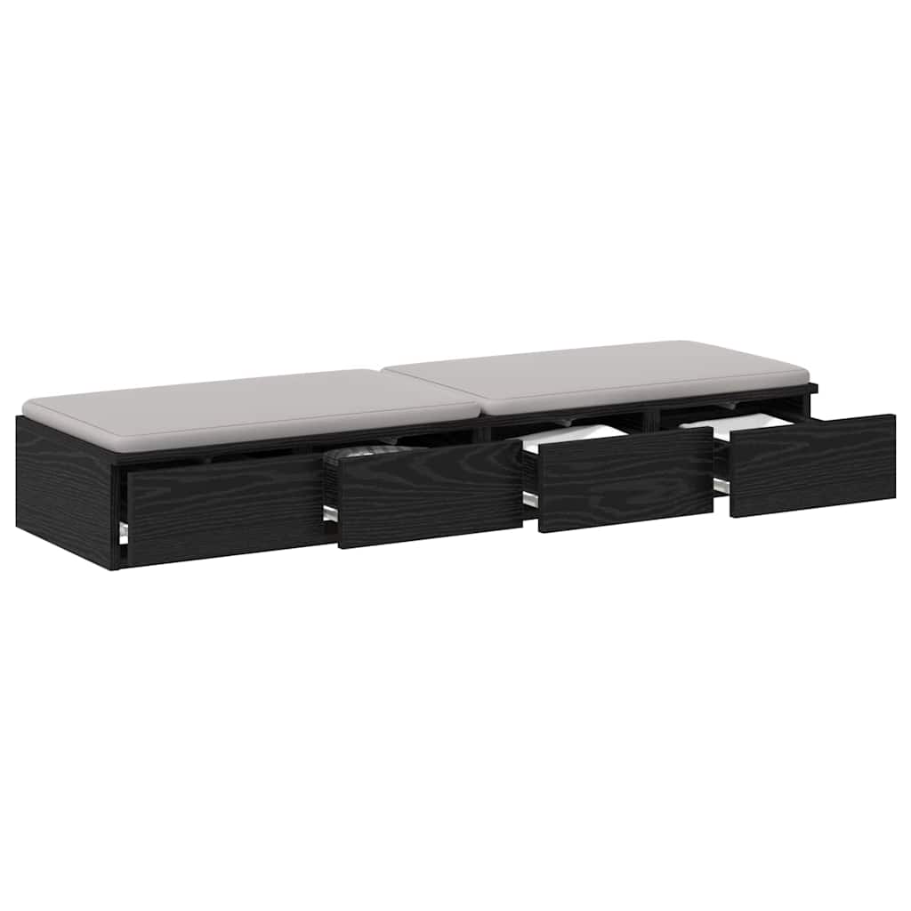 Vidaxl bedlades zwart eiken 120 x 36,5 x 16,5 cm bewerkt hout