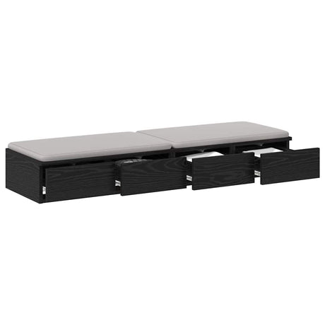 Vidaxl bedlades zwart eiken 120 x 36,5 x 16,5 cm bewerkt hout