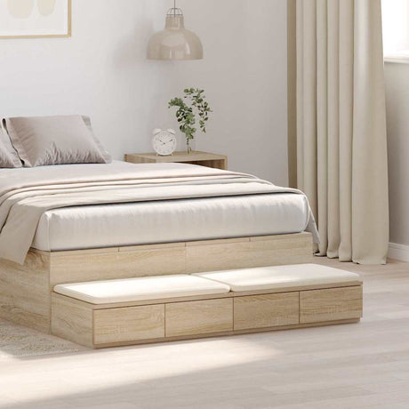 Vidaxl bedlades sonoma eiken 120 x 36,5 x 16,5 cm bewerkt hout