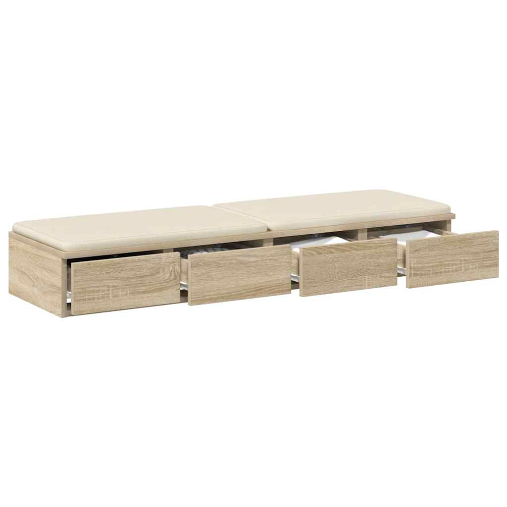 Vidaxl bedlades sonoma eiken 120 x 36,5 x 16,5 cm bewerkt hout