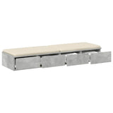 Vidaxl bedlades beton grijs 120 x 36,5 x 16,5 cm bewerkt hout
