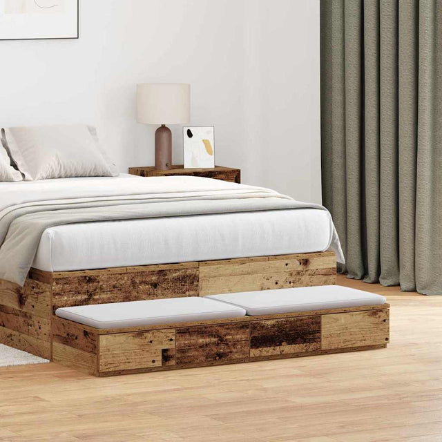 Vidaxl bedlades oudhout 120 x 36,5 x 16,5 cm bewerkt hout