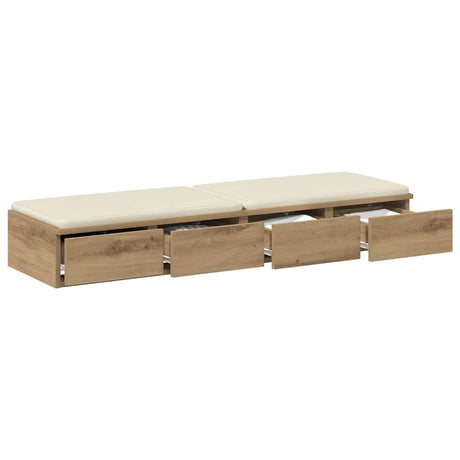 Vidaxl bedlades artisan eiken 120 x 36,5 x 16,5 cm bewerkt hout
