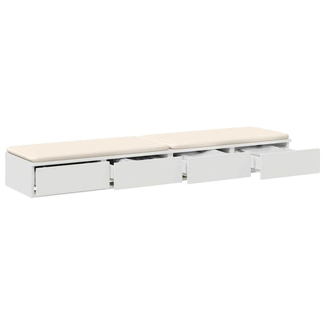 Vidaxl bedlades wit 140 x 36,5 x 16,5 cm bewerkt hout