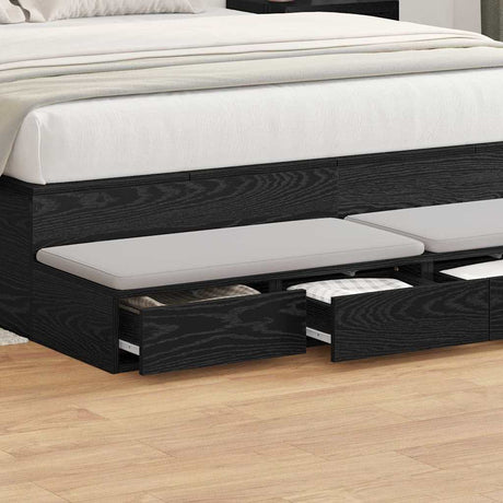 Vidaxl bedlades zwart eiken 140 x 36,5 x 16,5 cm bewerkt hout