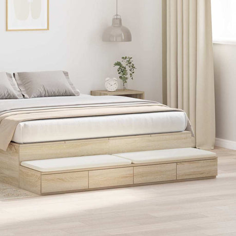 Vidaxl bedlades sonoma eiken 140 x 36,5 x 16,5 cm bewerkt hout