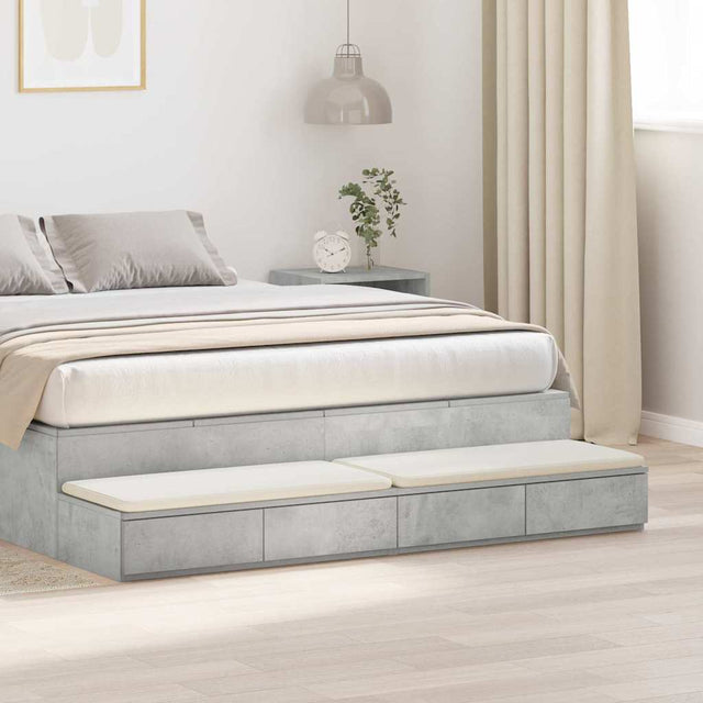 Vidaxl bedlades beton grijs 140 x 36,5 x 16,5 cm bewerkt hout