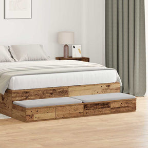 Vidaxl bedlades oudhout 140 x 36,5 x 16,5 cm bewerkt hout