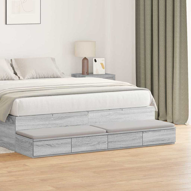 Vidaxl bedlades grijs sonoma 150 x 36,5 x 16,5 cm bewerkt hout