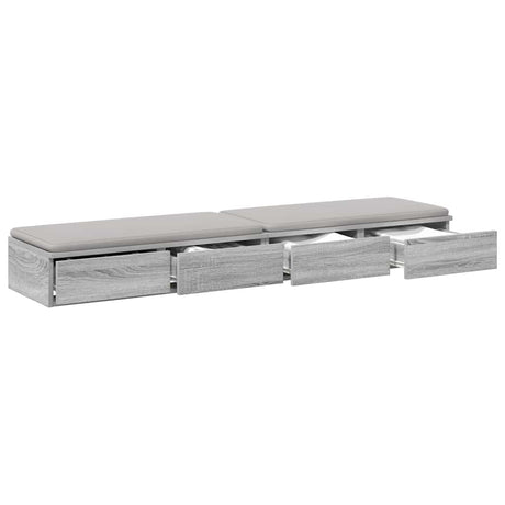 Vidaxl bedlades grijs sonoma 150 x 36,5 x 16,5 cm bewerkt hout