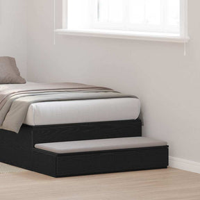 Vidaxl bedlades zwart eiken 75 x 36,5 x 16,5 cm bewerkt hout