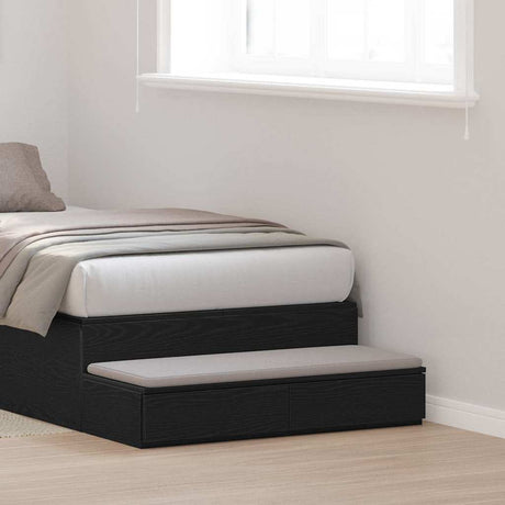Vidaxl bedlades zwart eiken 75 x 36,5 x 16,5 cm bewerkt hout