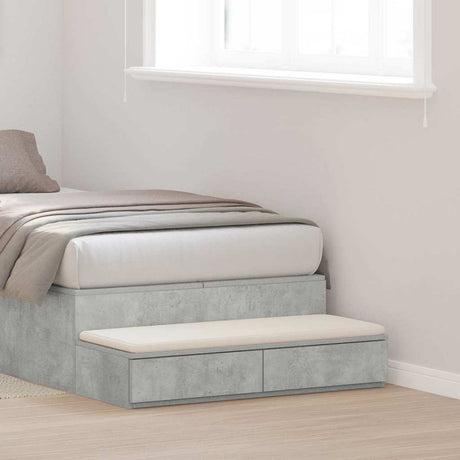 Vidaxl bedlades beton grijs 75 x 36,5 x 16,5 cm bewerkt hout
