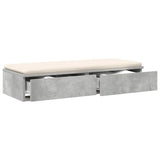 Vidaxl bedlades beton grijs 75 x 36,5 x 16,5 cm bewerkt hout