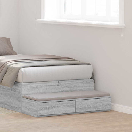 Vidaxl bedlades grijs sonoma 75 x 36,5 x 16,5 cm bewerkt hout