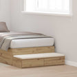 Vidaxl bedlades artisan eiken 75 x 36,5 x 16,5 cm bewerkt hout
