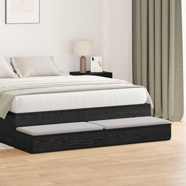 Vidaxl bedlades zwart eiken 160 x 36,5 x 16,5 cm bewerkt hout