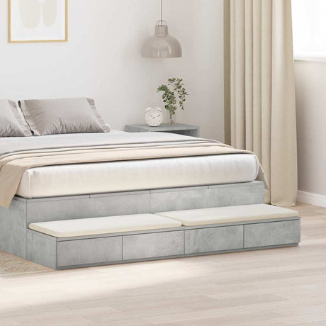 Vidaxl bedlades beton grijs 160 x 36,5 x 16,5 cm bewerkt hout