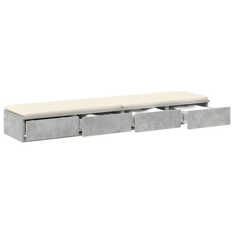 Vidaxl bedlades beton grijs 160 x 36,5 x 16,5 cm bewerkt hout