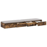 Vidaxl bedlades gerookt eiken 160 x 36,5 x 16,5 cm bewerkt hout