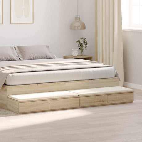 Vidaxl bedlades sonoma eiken 180 x 36,5 x 16,5 cm bewerkt hout