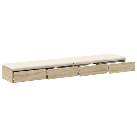 Vidaxl bedlades sonoma eiken 180 x 36,5 x 16,5 cm bewerkt hout