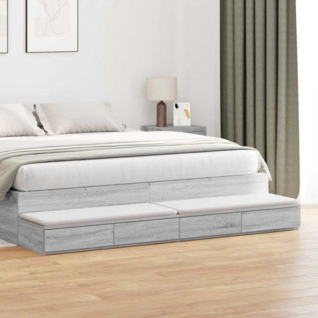 Vidaxl bedlades grijs sonoma 180 x 36,5 x 16,5 cm bewerkt hout