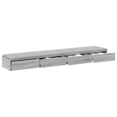 Vidaxl bedlades grijs sonoma 180 x 36,5 x 16,5 cm bewerkt hout