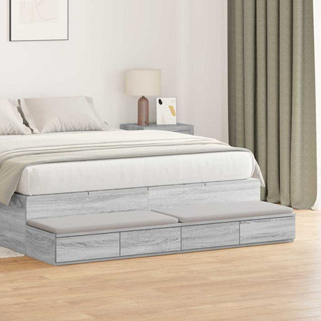 Vidaxl bedlades grijs sonoma 135 x 36,5 x 16,5 cm bewerkt hout