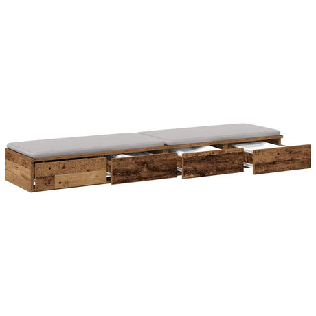 Vidaxl bedlades oudhout 135 x 36,5 x 16,5 cm bewerkt hout