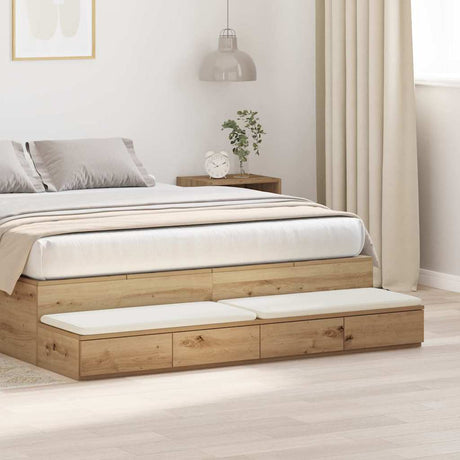 Vidaxl bedlades artisan eiken 135 x 36,5 x 16,5 cm bewerkt hout