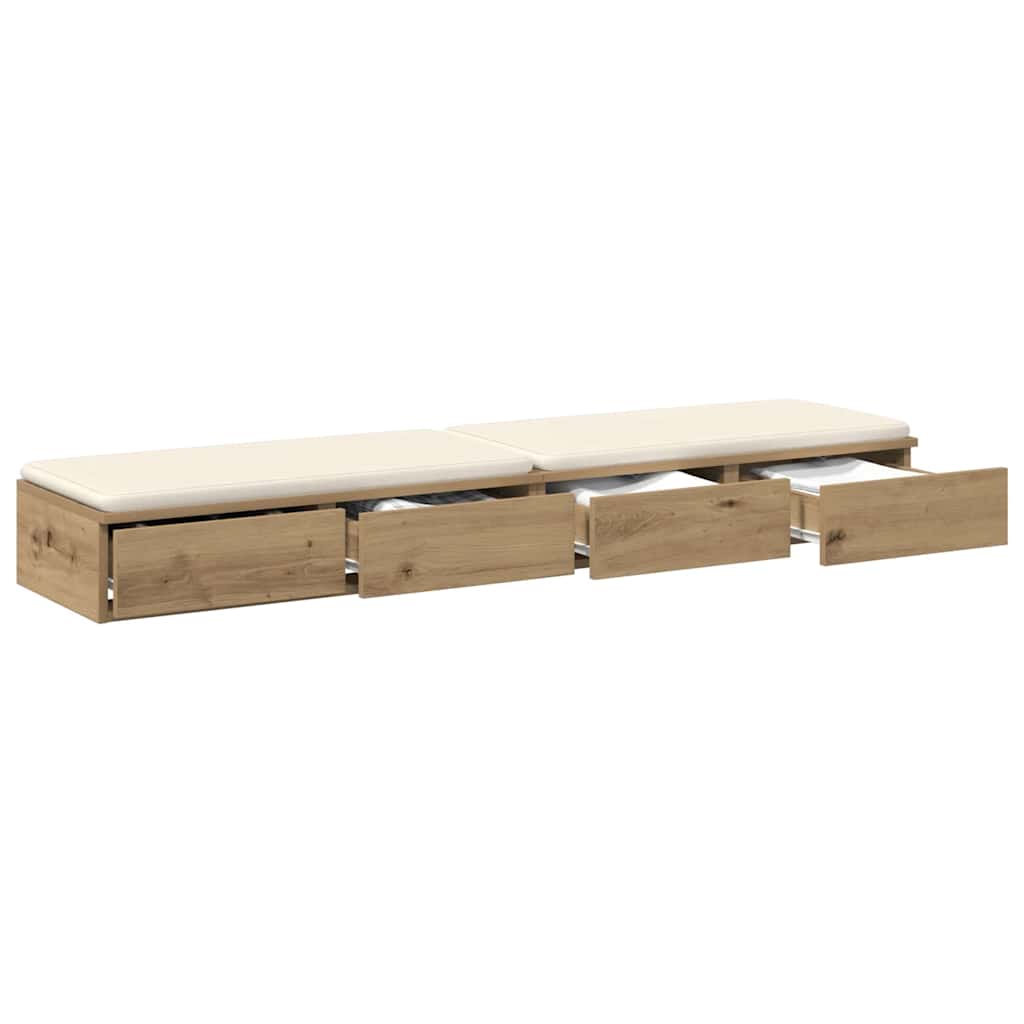 Vidaxl bedlades artisan eiken 135 x 36,5 x 16,5 cm bewerkt hout
