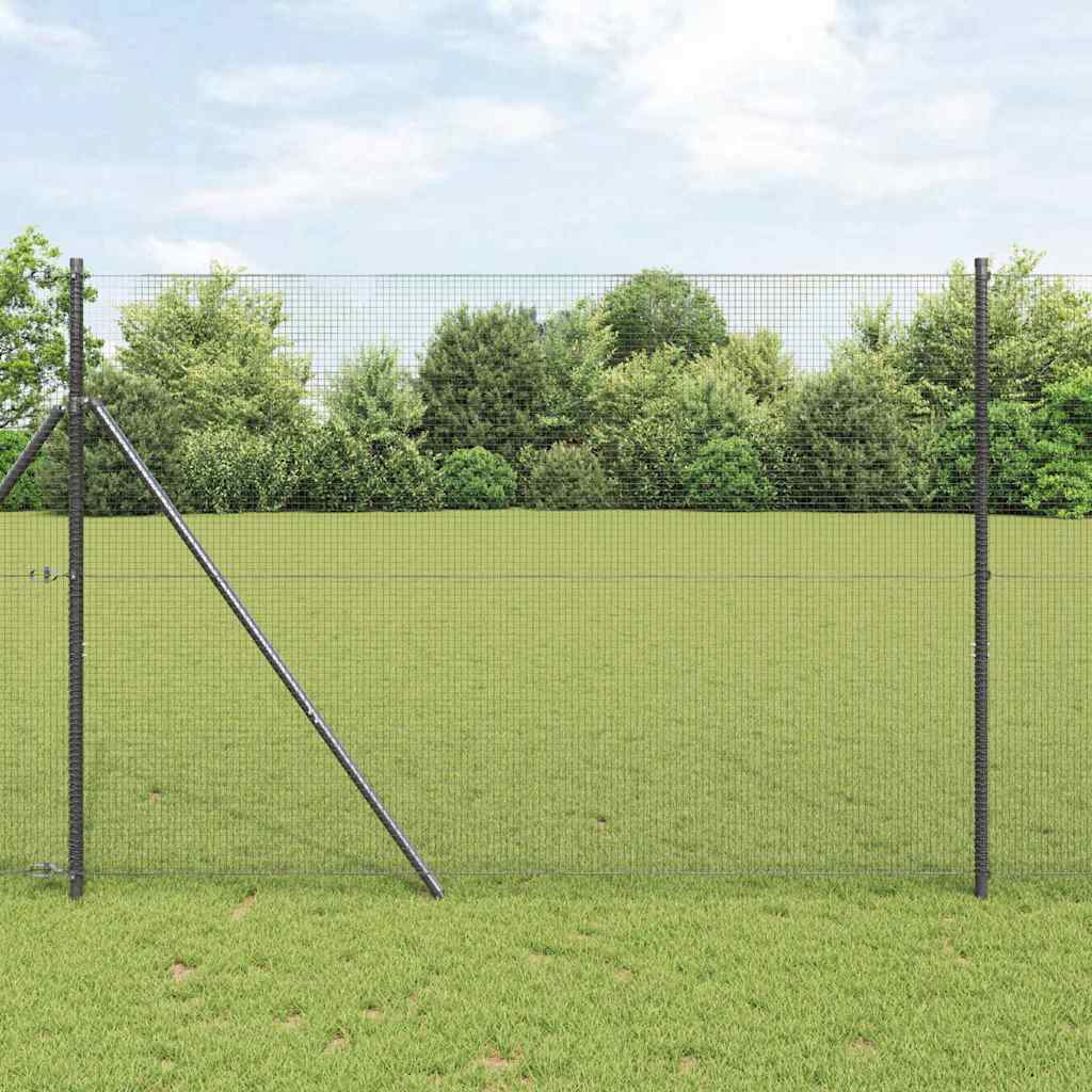 Vidaxl gelaste draadhek grijs 1.5 x 25 m