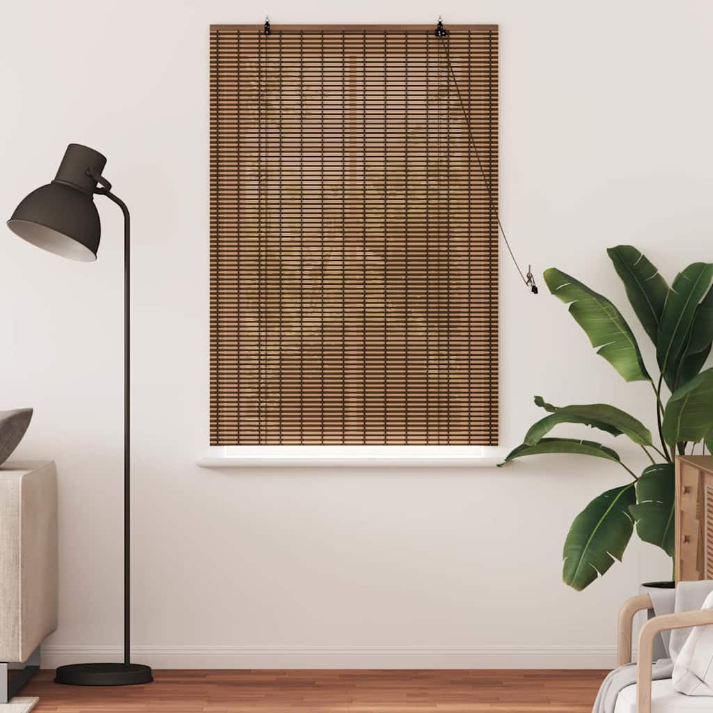 Vidaxl rolgordijn met gordijnen bruin 100 x 160 cm bamboe
