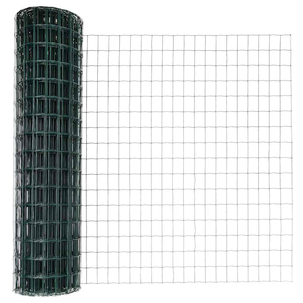 Vidaxl euro hek groen 1,4 x 10 m pvc-gecoat ijzer
