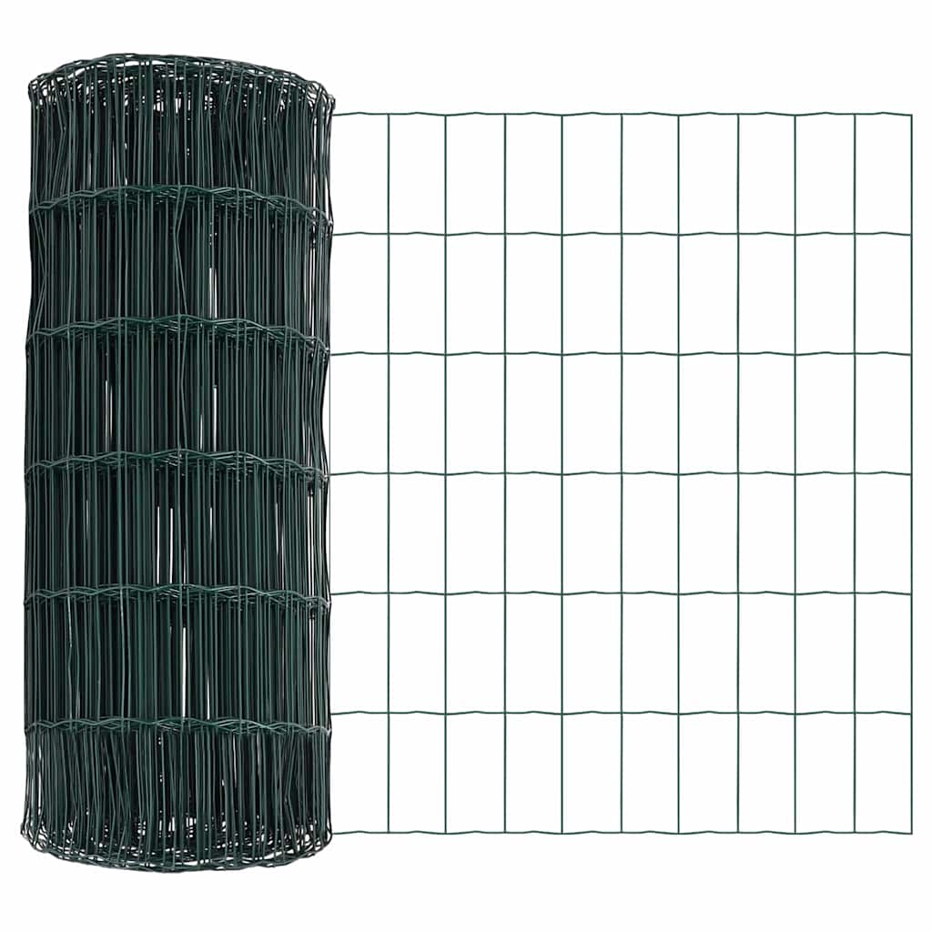 Vidaxl euro hek groen 0,4 x 25 m pvc-gecoat ijzer