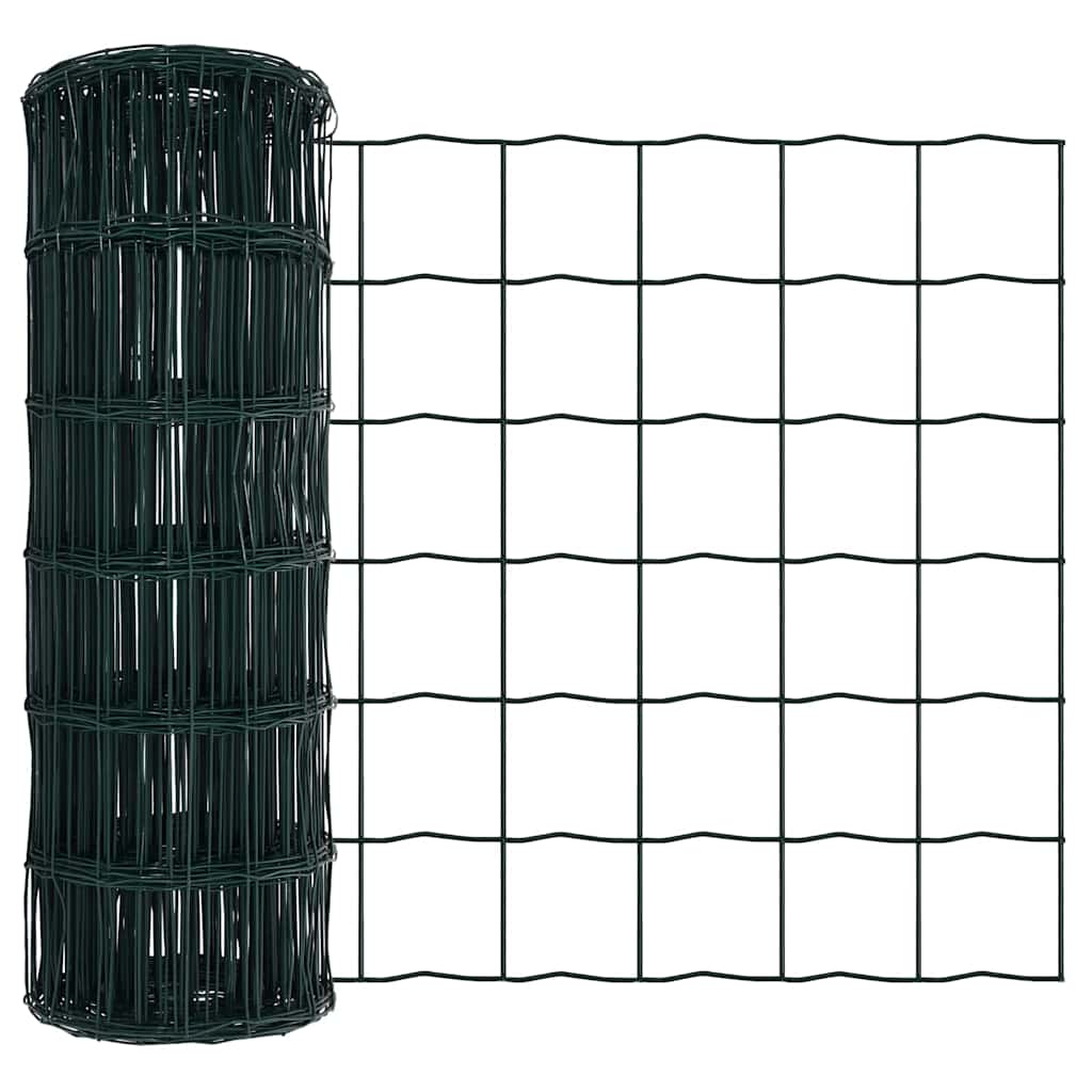 Vidaxl euro hek groen 0,6 x 25 m pvc-gecoat ijzer
