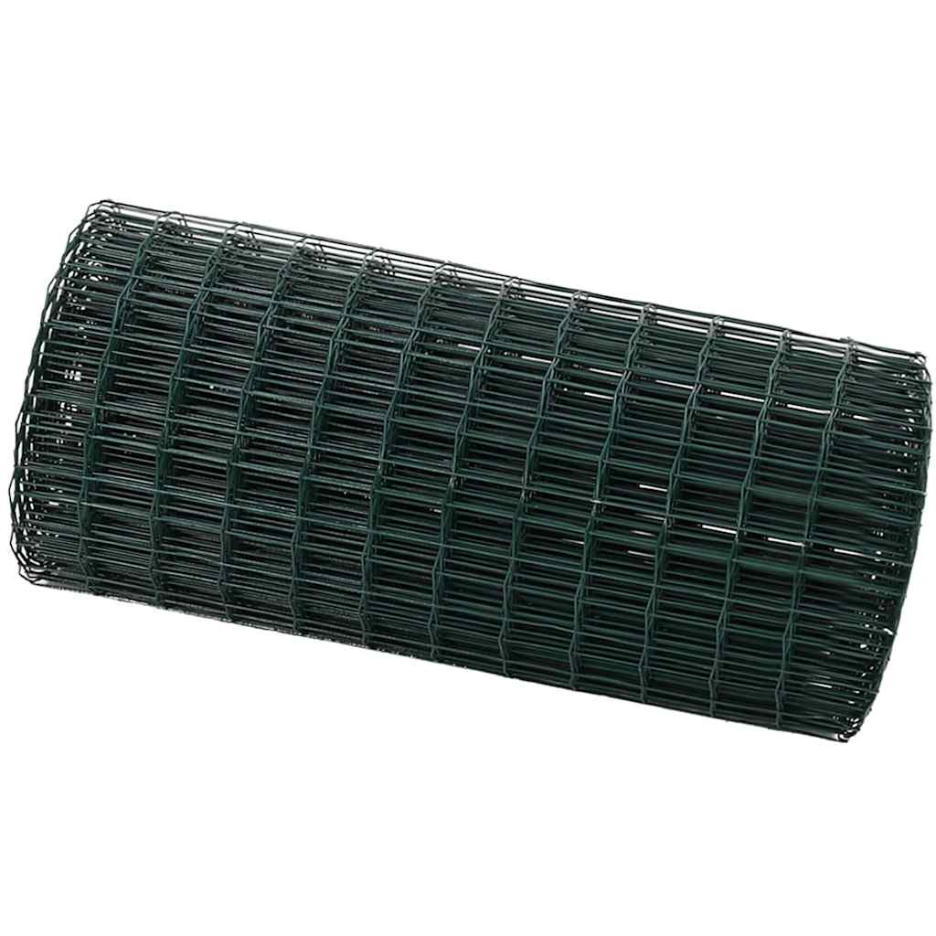 Vidaxl euro hek groen 0,4 x 50 m pvc-gecoat ijzer