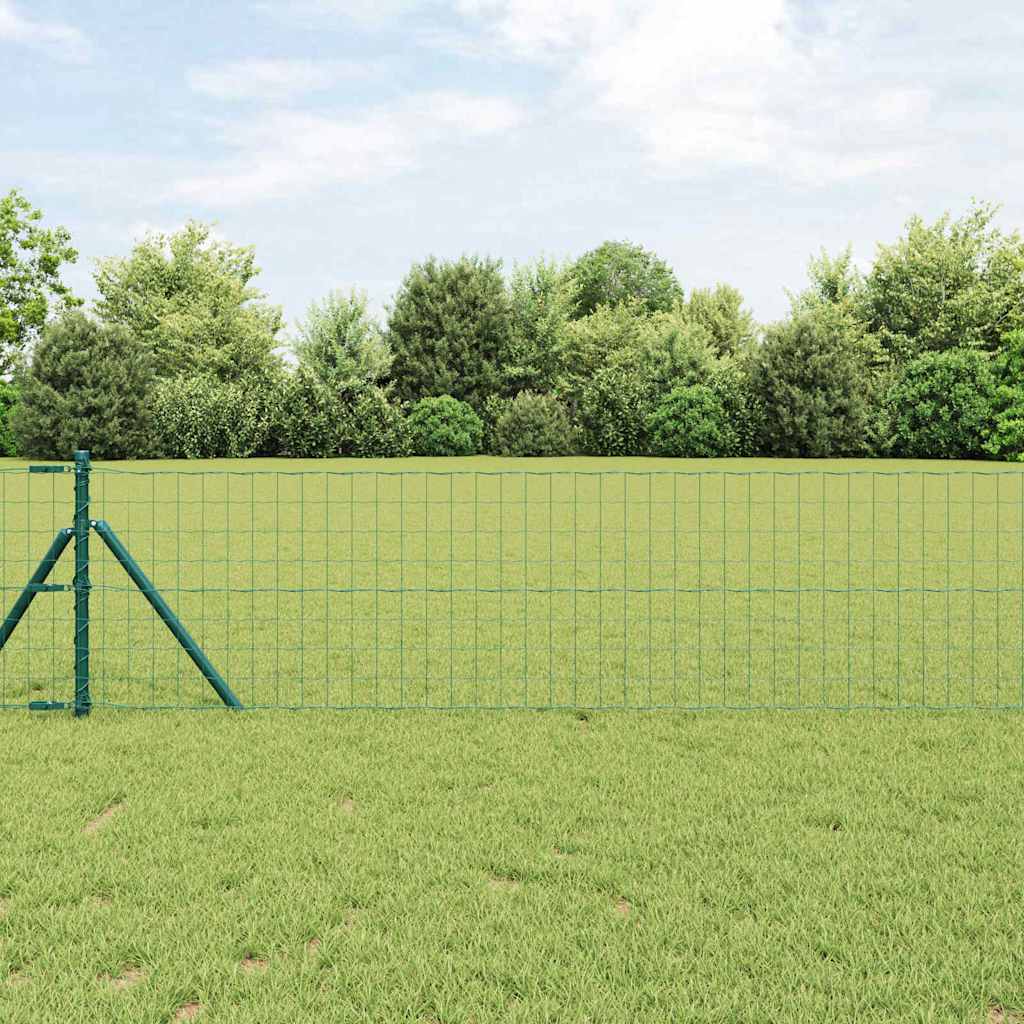 Vidaxl euro hek groen 0,6 x 25 m pvc-gecoat ijzer
