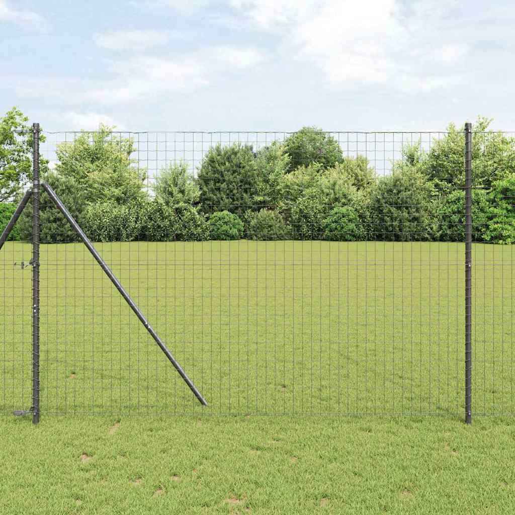 Vidaxl euro hek grijs 1,5 x 10 m pvc-gecoat ijzer