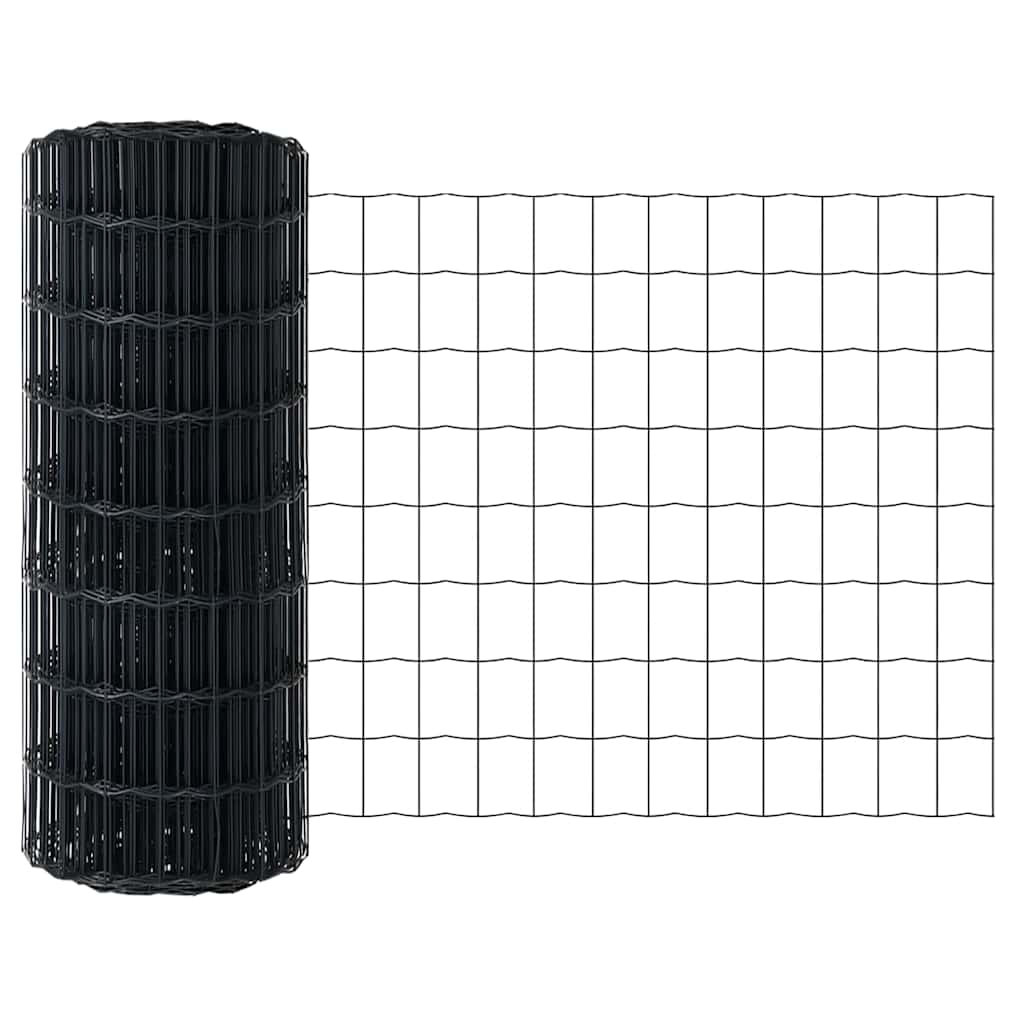 Vidaxl euro hek grijs 0,4 x 10 m pvc-gecoat ijzer