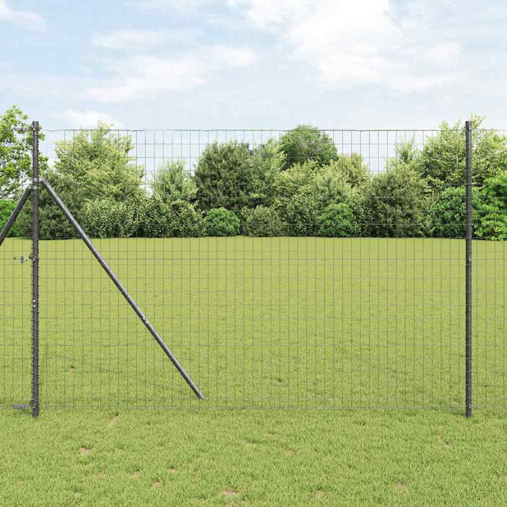 Vidaxl euro hek grijs 1,5 x 10 m pvc-gecoat ijzer