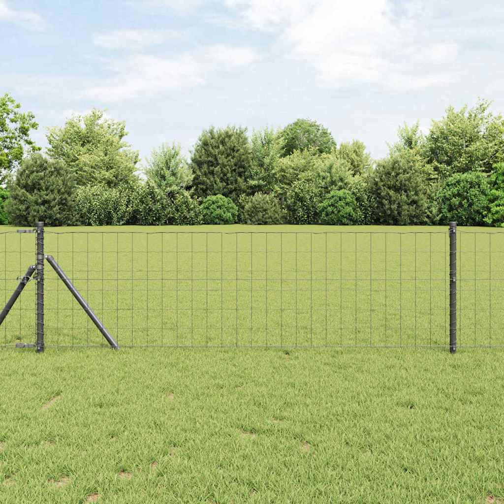 Vidaxl euro hek grijs 0,6 x 10 m pvc-gecoat ijzer