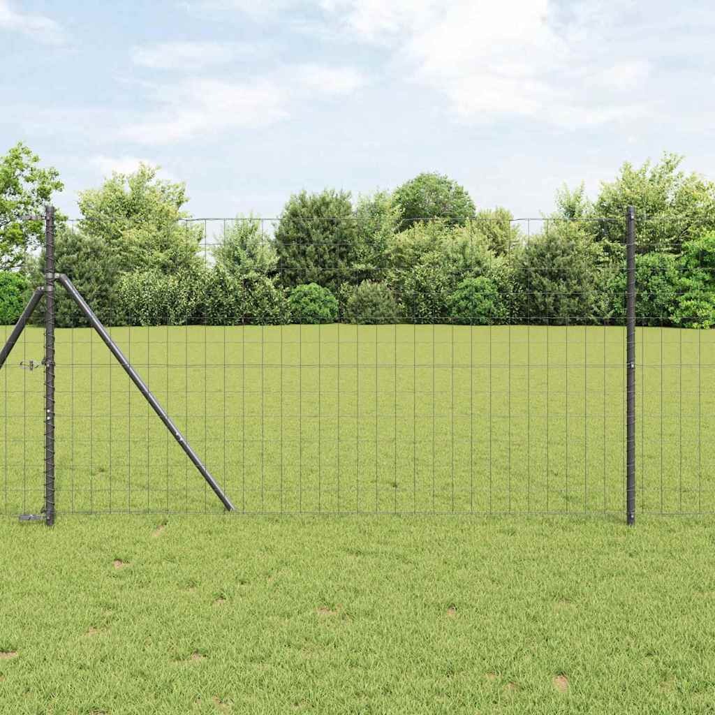 Vidaxl euro hek grijs 1,2 x 10 m pvc-gecoat ijzer