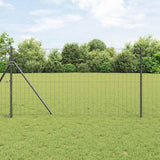 Vidaxl euro hek grijs 1,4 x 10 m pvc-gecoat ijzer