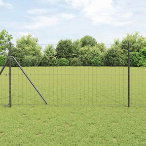 Vidaxl euro hek 1,4 x 10 m pvc-gecoat ijzer grijs